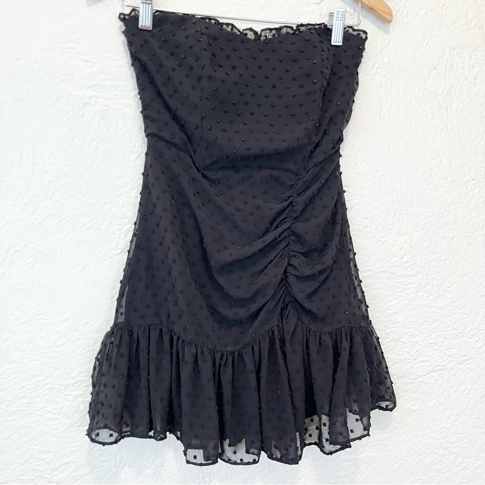 Hello Molly Dress Black Ruffle Mini Small S - Picture 4 of 8